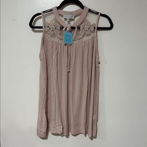 Hayden Pink Lace Detail Sleeveless Blouse
